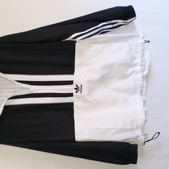 Adidas Pullover Hoodie Jacket Outerwear Mens Black and White Size Large - Picture 4 of 12